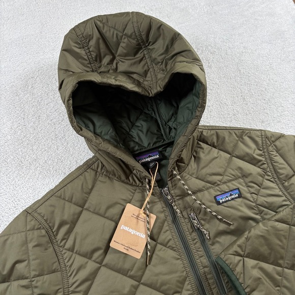 Patagonia Jackets & Blazers - Patagonia Bomber Hoody Womens Small Basin Green Diamond Quilted Full Zip Jacket